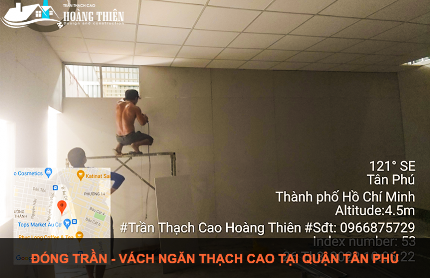 thi công trần vách thạch cao tại quận tân phú