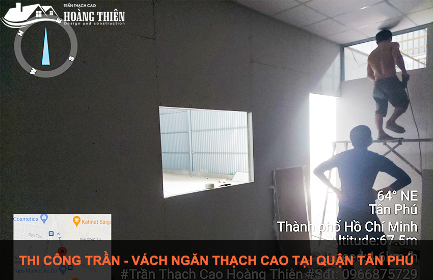 đóng trần vách thạch cao tại quận tân phú