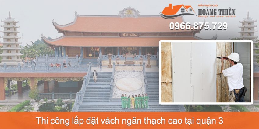 thi công vách ngăn thạch cao tại quận 3