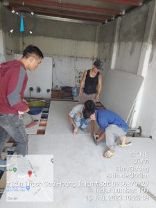 Đổ sàn gác lửng, ốp lát hoàn thiện